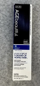 AGEbeautiful Permanente Haarfarbe 1B Blau Schwarz 2,1oz Biotin Anti-Aging Salon Dy - Bild 1 von 9
