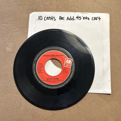 Brian Adams straight from the heart/one good reason 1981 A&M records 45 Bryan - Image 1 of 4
