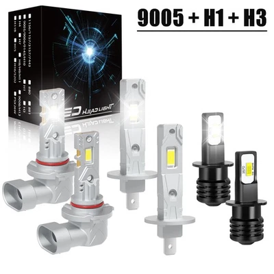 For 1997-1998 Nissan 240SX 3pair LED Headlight Bulbs High/Low Beam Fog Light Kit Foto 1 de 4