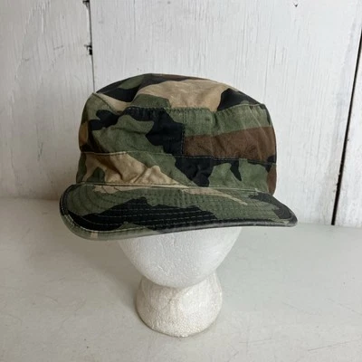 Woodland Camouflage Pattern Printed Cap w/soft Ear Flaps Size 7-1/2 Army 8415-01 - Image 1 of 4