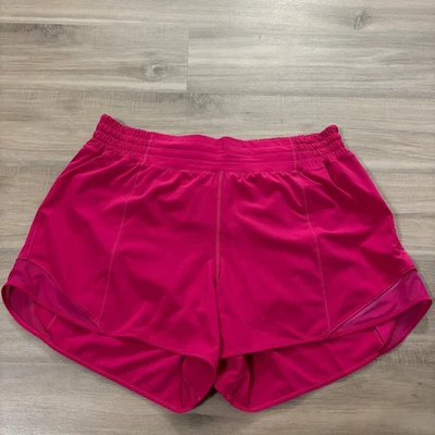 Corto Lululemon Hotty Hot tiro alto forrado 4" rosa apasionado para mujer talla 12 Foto 1 de 4