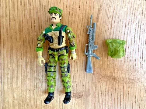 Hasbro GI Joe ARAH 1986 Vintage VTG Leatherneck COMPLETE w GUN AND BACKPACK!! Cover
