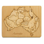 Native Australian Animals (Plain) wooden jigsaw map puzzle