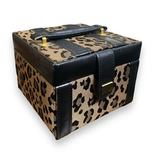 Joyero estampado animal leopardo organización almacenamiento diseños toscanos con espejo - Imagen 1 de 7