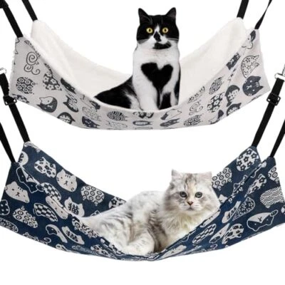ADMAISON Cat Hammock for Cage Hanging Reversible 2PackPet Hammock Bed AdjustableSoft Sl