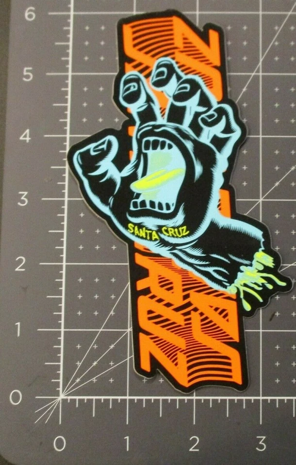 SANTA CRUZ Skate STICKER SCREAMING SPLIT STRIP HAND skateboard helmets decal Q