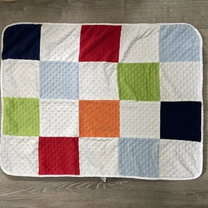 Circo Baby Blanket Minky Dot Fleece Patchwork Sherpa Lovey Red Blue Orange Green - Picture 1 of 5