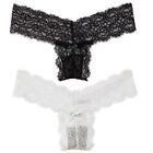 Hollow Out Lace Women Thongs Exotic Hollow Out Low Waist Underwear Black