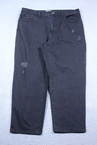Universal Thread Jeans Womens 18 Black High Rise Straight Faded Stretch 40x27 - Picture 1 of 13