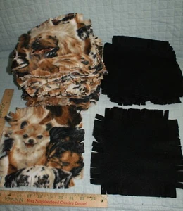 Make A Fleece Manta Artesanal Cachorro Perro y Tela Negra 40 Cuadrados Nuevo Envío Rápido - Imagen 1 de 3
