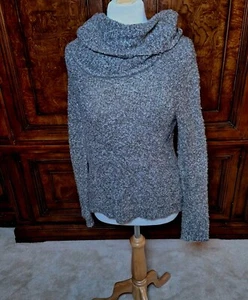 New York & Company Marled Sweater Women's Medium Brown Cowl Neck Wool Blend NOTE - Picture 1 of 9