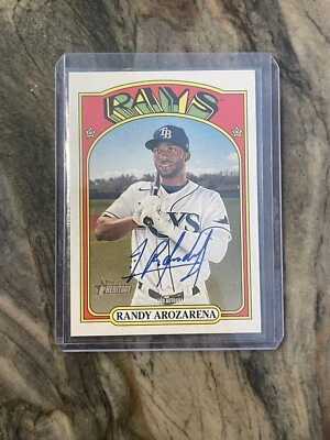 2021 Topps Heritage Randy Arozarena Real One Auto High Number #ROA-RAR SP - Image 1 of 2