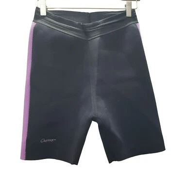 Bermuda de treino curvas feminina preta roxa neoprene fitness média - Imagem 1 de 4