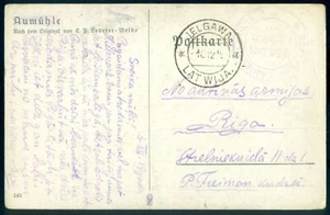 LATVIA 9.REZEKNE INF. RGT. FIELDPOST PMK JELGAVA 16.12 1919 LIBERATION WAR MAIL - Picture 1 of 2