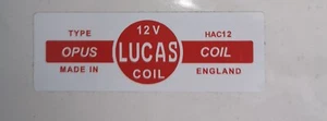 LUCAS OPUS BOBINA DI ACCENSIONE ROSSO E BIANCO 12V HAC12 - Foto 1 di 1
