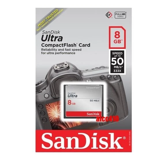 Sandisk Ultra 8GB CF Compact Flash Memory Card 50MB/s - Image 1 of 1