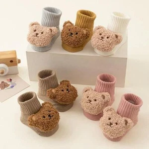 Cute Cartoon Bear Baby Socks for Boy Girl Winter Soft Cotton Anti Slip Soled New - Picture 1 of 29