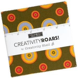 Creativity Roars Moda Charm Pack 42 100% Cotton 5" Precut Fabric Quilt Squares - Picture 1 of 2