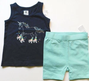 TANK TOP & SHORTS--GAP--Baby Girl's 2 Pc Set UNICORN--SIZE 12-18M--BRAND NEW - Picture 1 of 4