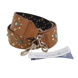 Rebecca Minkoff NEW Almond Brown Multi Color Stud Leather Guitar Handbag Strap - Picture 1 of 16