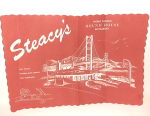 Steacy's Golden Gate Casa Redonda Años 50 Comedor Papel Colocador Mat California - Imagen 1 de 4