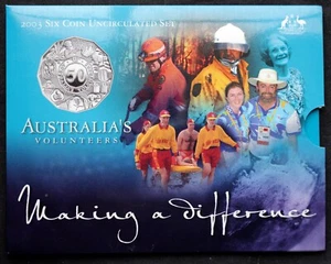 2003 AUSTRALIA’S VOLUNTEERS 6-Coin UNCIRCULATED SET ‘Making a Difference’ - Picture 1 of 7