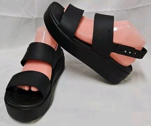 Crocs Brooklyn Low Wedges Platform Sandals US Womens Size 10 Black. Literide New - Picture 1 of 13
