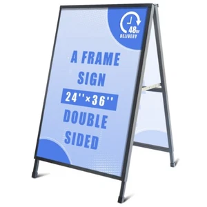 A-Frame Sidewalk Sign, Heavy Duty Sandwich Board Sign Display Stand for Business - Picture 1 of 11