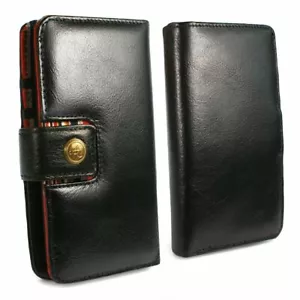 Alston Craig Magnetic RFID Vintage Leather Wallet for iPhone 15 Pro Max - Black - Bild 1 von 7