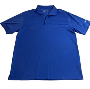Nike Golf Polo Shirt Adult Large Blue Dri Fit Tour Performance Swoosh Mens - Picture 1 of 12