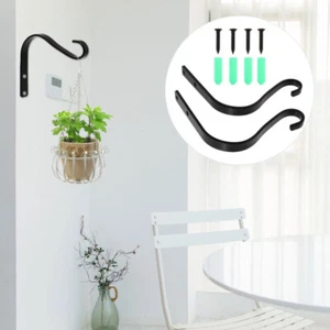 2 Pcs Retro Hook Rotating Flowerpot Wall Mounted Bracket Hanging Plants - Picture 1 of 12