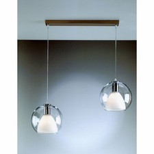 Savoy House 2 Light Globe Ceiling Pendant Light, Glass, Chrome