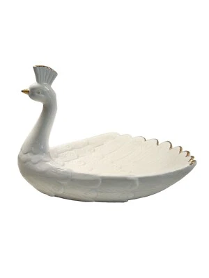 Plato de caramelo de baratija de pavo real dorado entrada llave tazón decoración de núcleo de casa Foto 1 de 4