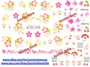 Nail Art Wasser Transfer Aufkleber Kirschblüte Blume Floral Abziehbilder Zum Selbermachen Maniküre - Bild 1 von 12