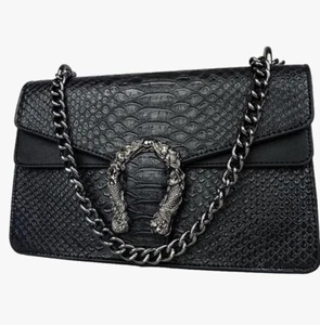 Womens Designer Inspired Shoulder Bag Retro Snakeskin Chain Strap Clutch By JBB - Picture 1 of 4