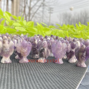 10 pz Cristallo di quarzo ametista naturale sognante intagliato punto angeli guarigione1" - Foto 1 di 10