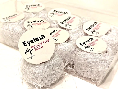 Wow! 9 Lashy Balls of EYELASH from TrendSetter Yarns ITALY White #4 - Image 1 of 4