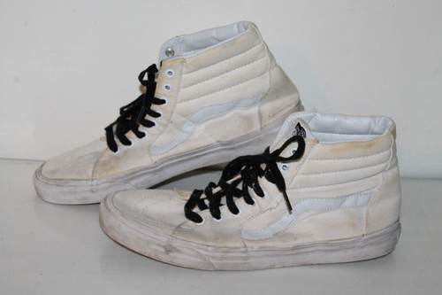 Vans Hi Casual Sneakers 721454 Bianco Tela Pelle Uomo Taglia 12