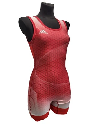 Adidas Da donna Tuta da Lotta Wrestling Singlet TAKEDOWN 18 Rosso T095941 - Immagine 1 di 4