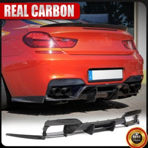 For BMW F06 F12 F13 M6 13-19 REAL CARBON FIBER Rear Bumper Diffuser Lip Spoiler - Picture 1 of 16