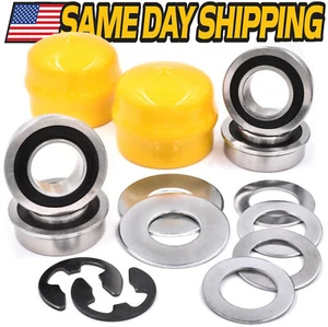 (4 Pack) AM127304, AM118315, AM35443 Fits John Deere Front Wheel Bearing Kit - Picture 1 of 10