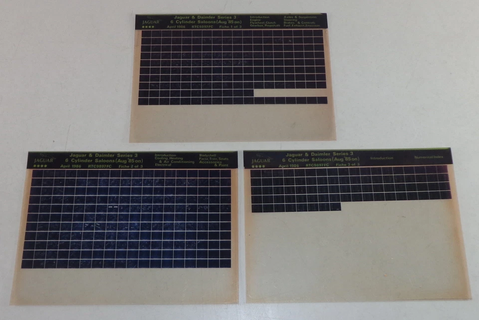 Microfiche Catalogo Ricambi Jaguar & Daimler Serie 3,6 Cilindro Saloons Supporto - Immagine 1 di 1