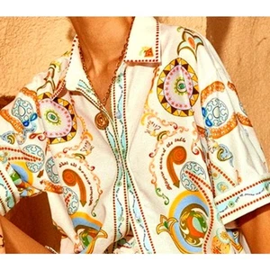 NWT REVOLVER & RESORT lovers COMMENSE LOOSE FIT BLOUSE mystic vibes S - Picture 1 of 7