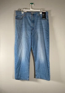Levi's Premium Ribcage Straight Ankle Denim Jeans Damen 34 Blau Freizeit Neu mit Etikett - Bild 1 von 19