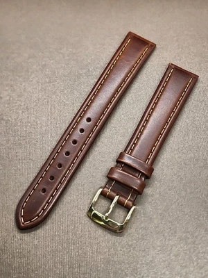 Vintage NOS Speidel 18mm X-L Brown Padded & Stitched Bounty Leather Watch Band - Image 1 of 4