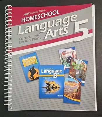 A Beka Book Homeschool Language Arts 5 Curriculum Lesson Plans Spiral Bound - Image 1 of 4