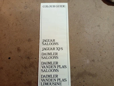 JAGUAR/ DAIMLER. Full Range Paint And Interior Colour Charts/ Samples. Mid 70s?  - Image 1 of 4