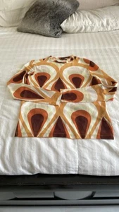 Asos Retro Groovy Sheer Long Sleeve Blouse - Picture 1 of 7
