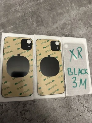 BCMPARTS For iPhone XR Replacement Back Glass Rear Glass Battery Cover Big Hole 3M black