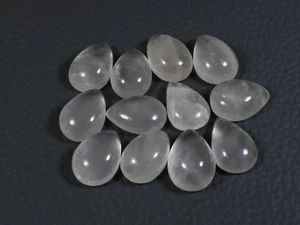 Lote de 12 piezas de piedras preciosas sueltas cabujón pera cuarzo rosa natural 10X14 mm 65 quilates a298 - Imagen 1 de 9